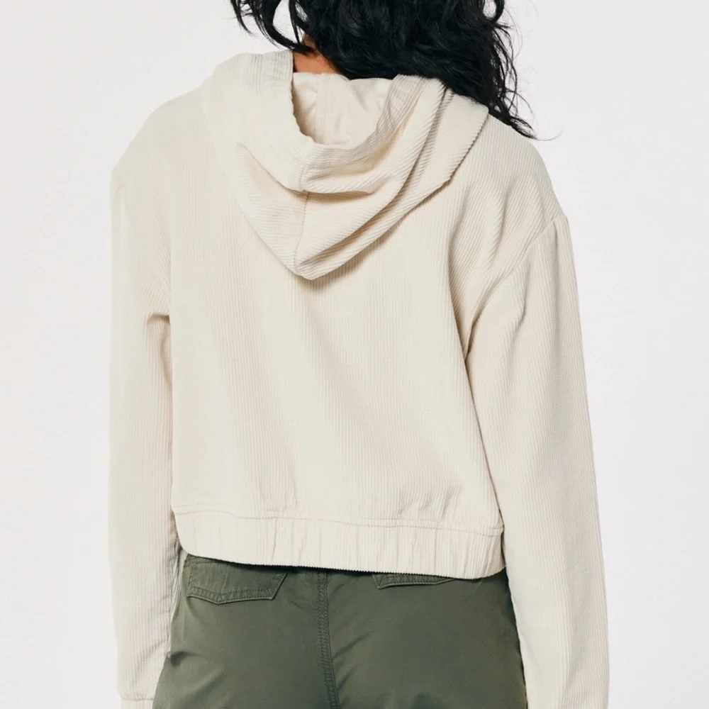Hooded corduroy light zip up